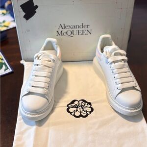 Alexander McQueen Classic White Leather Sneakers